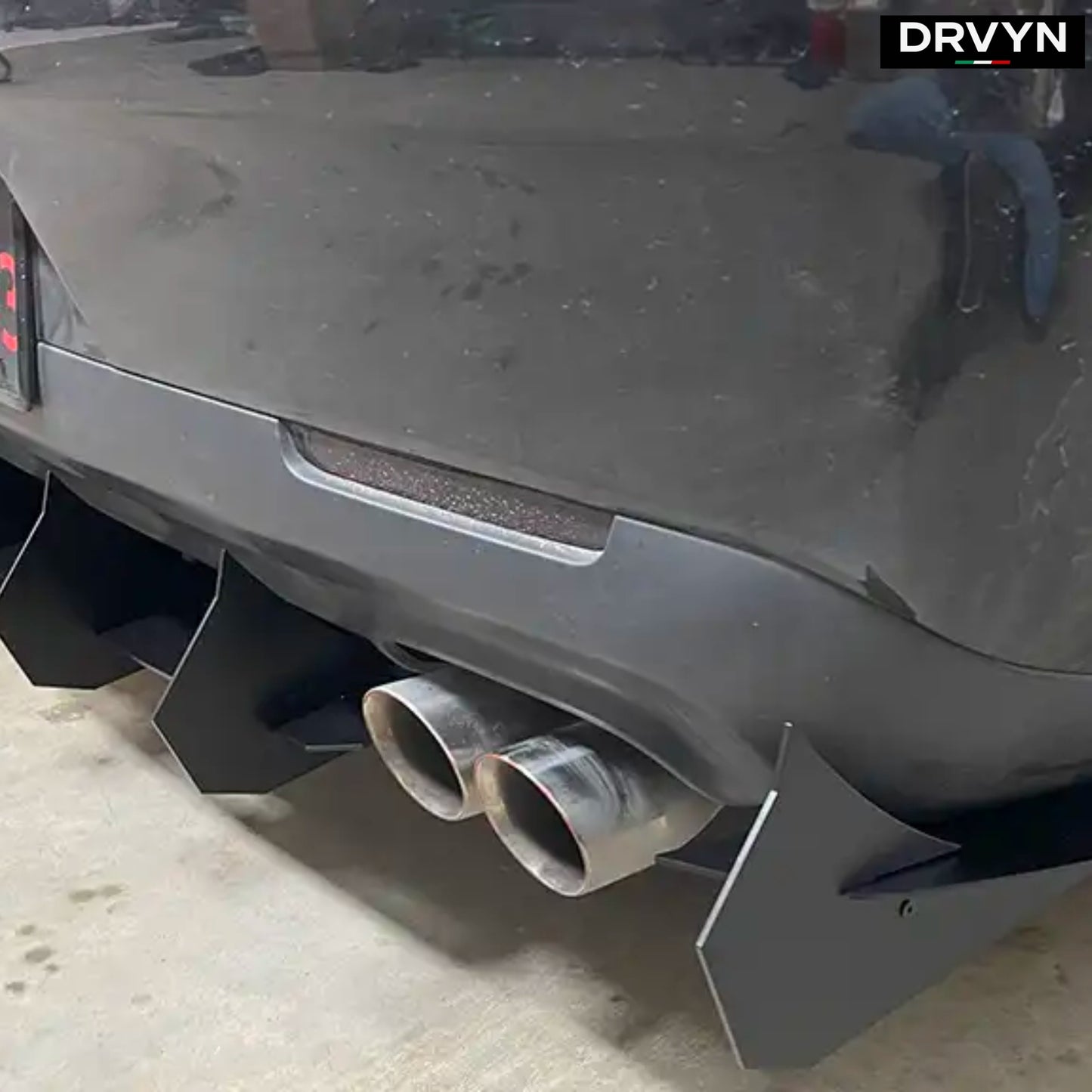 FOR 15-23 DODGE CHALLENGER LED MATTE BLACK REAR BUMPER DIFFUSER REPLACEMENT