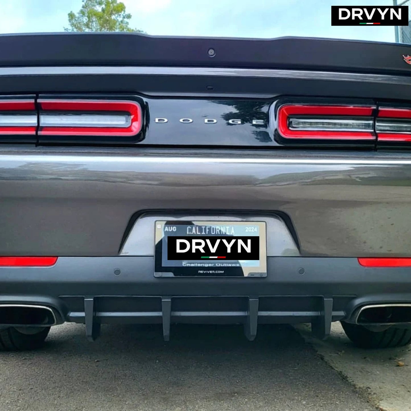 FOR 2015-23 DODGE CHALLENGER PERFOFRMANCE SHARK FIN REAR BUMPER DIFFUSER VALANCE