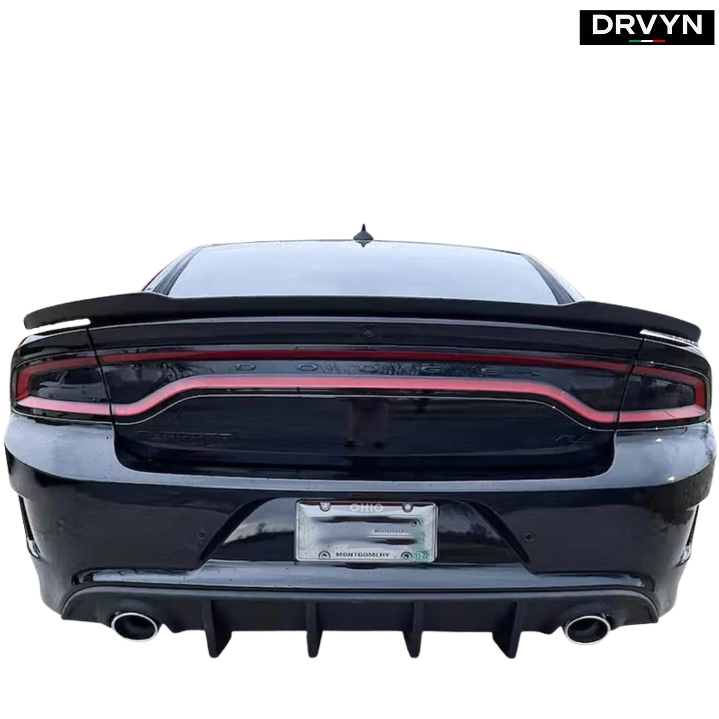 FOR 2015-2023 DODGE CHARGER SRT R/T SCAT PACK MATT BLACK REAR BUMPER DIFFUSER