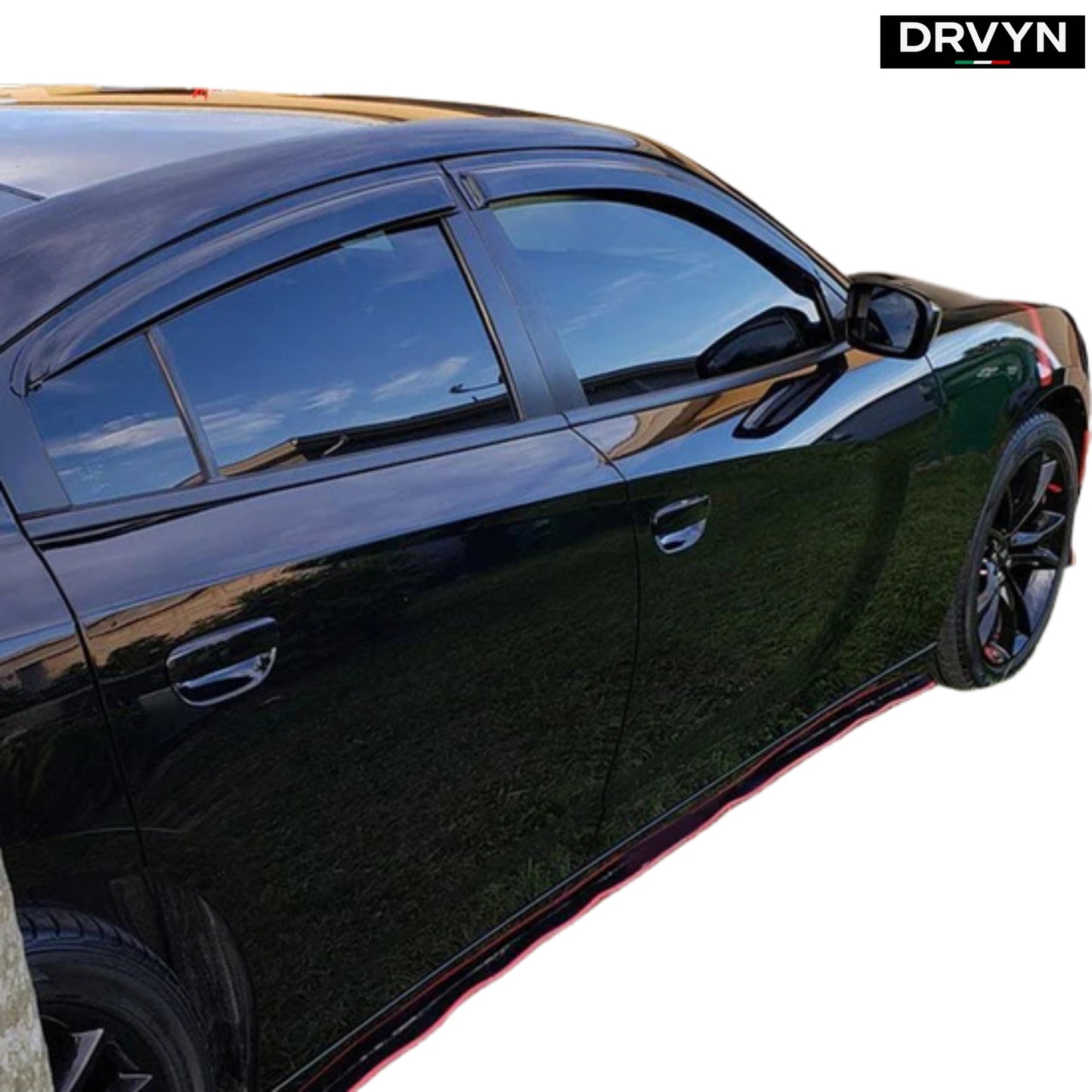 FOR 2011-2023 DODGE CHARGER PREMIUM AERO BLACK WINDOW VISOR RAIN GUARD DEFLECTOR