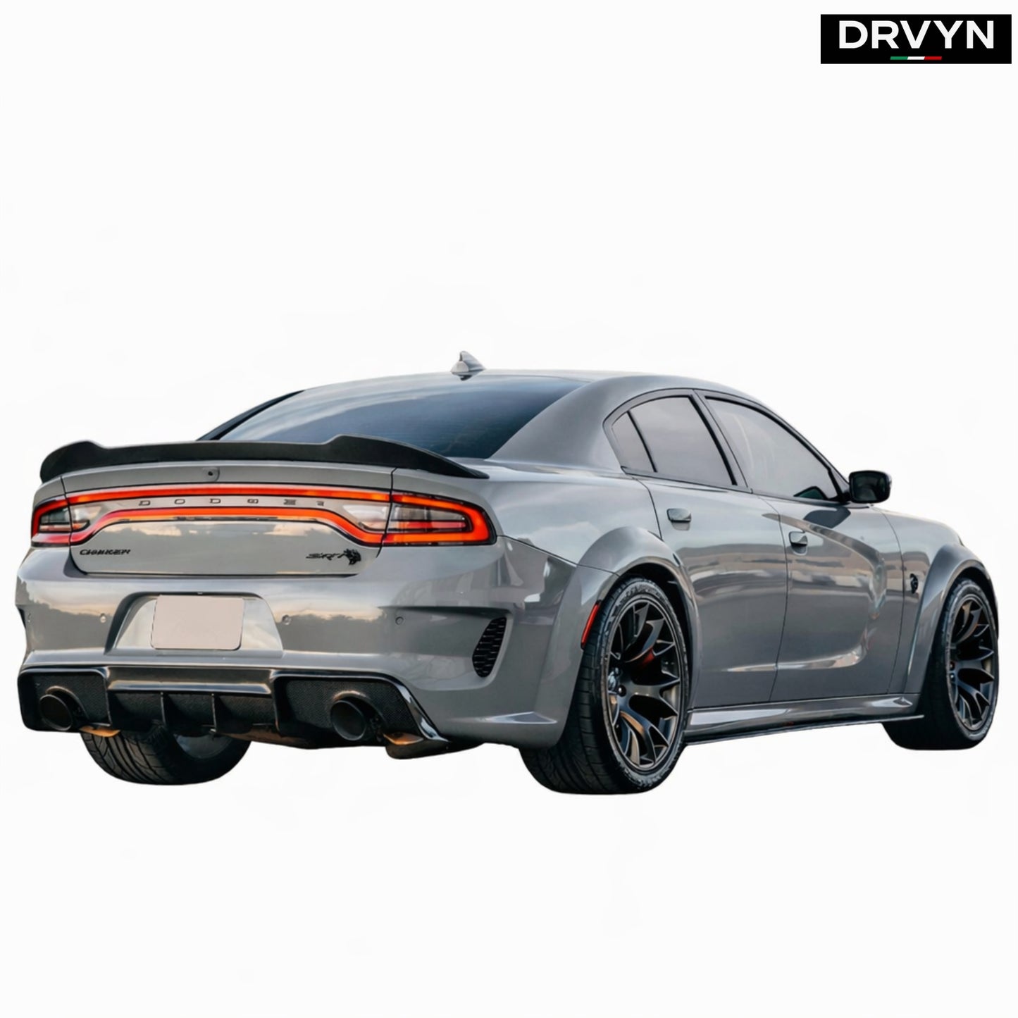 FOR 20-2023 DODGE CHARGER SRT WIDEBODY H STYLE GLOSS BLACK REAR BUMPER DIFFUSER