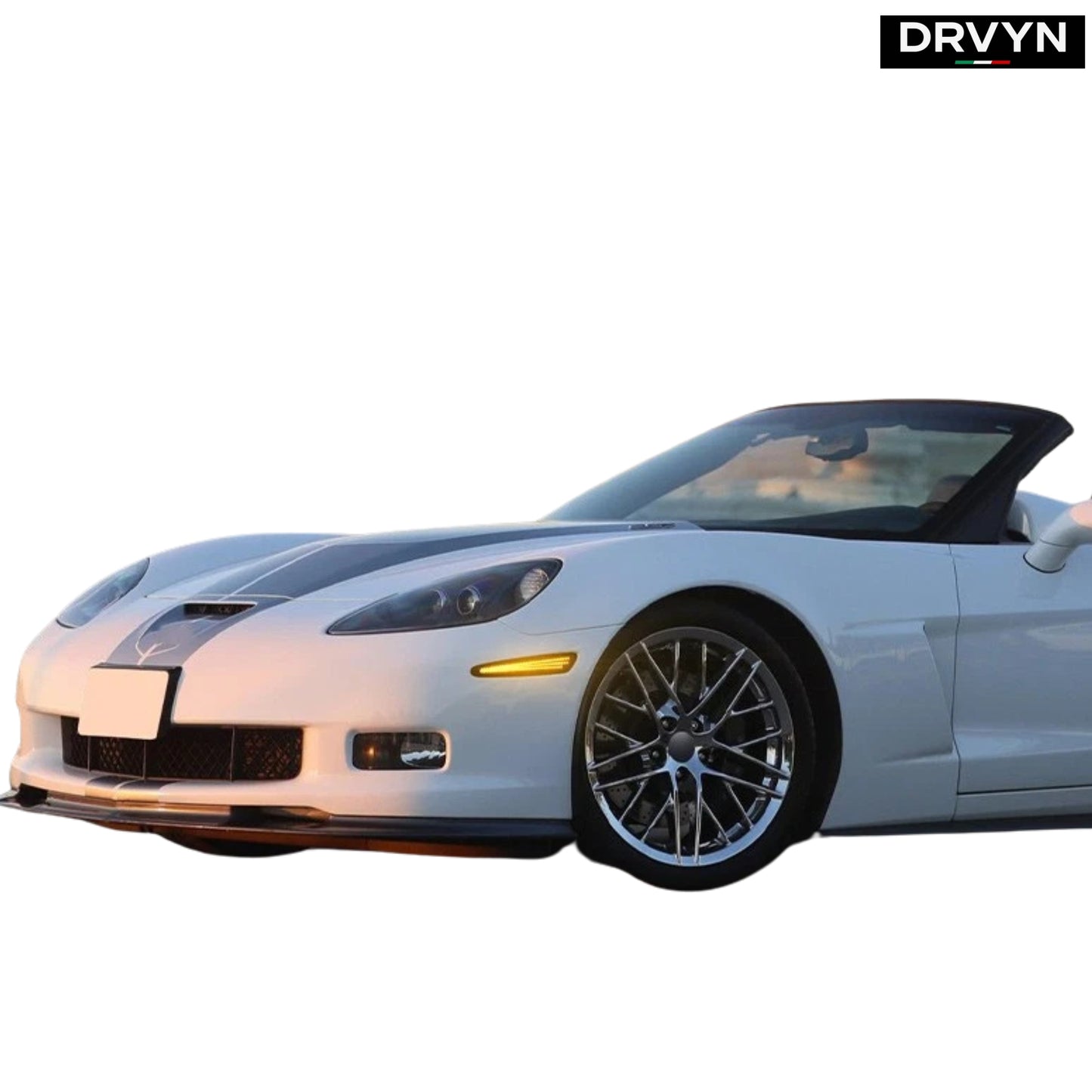 DRVYN 2005-2013 Chevy Corvette C6 Front Rear Sequential LED Side Marker Light Lamp