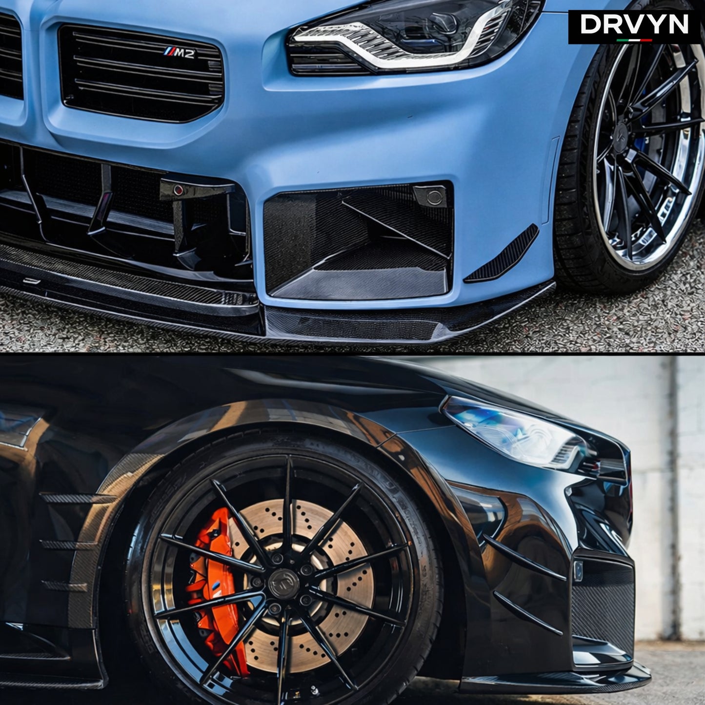 DRVYN 23-26 BMW G87 M2 MP STYLE DRY CARBON FIBER FRONT BUMPER AIR DUCT INLET VENT