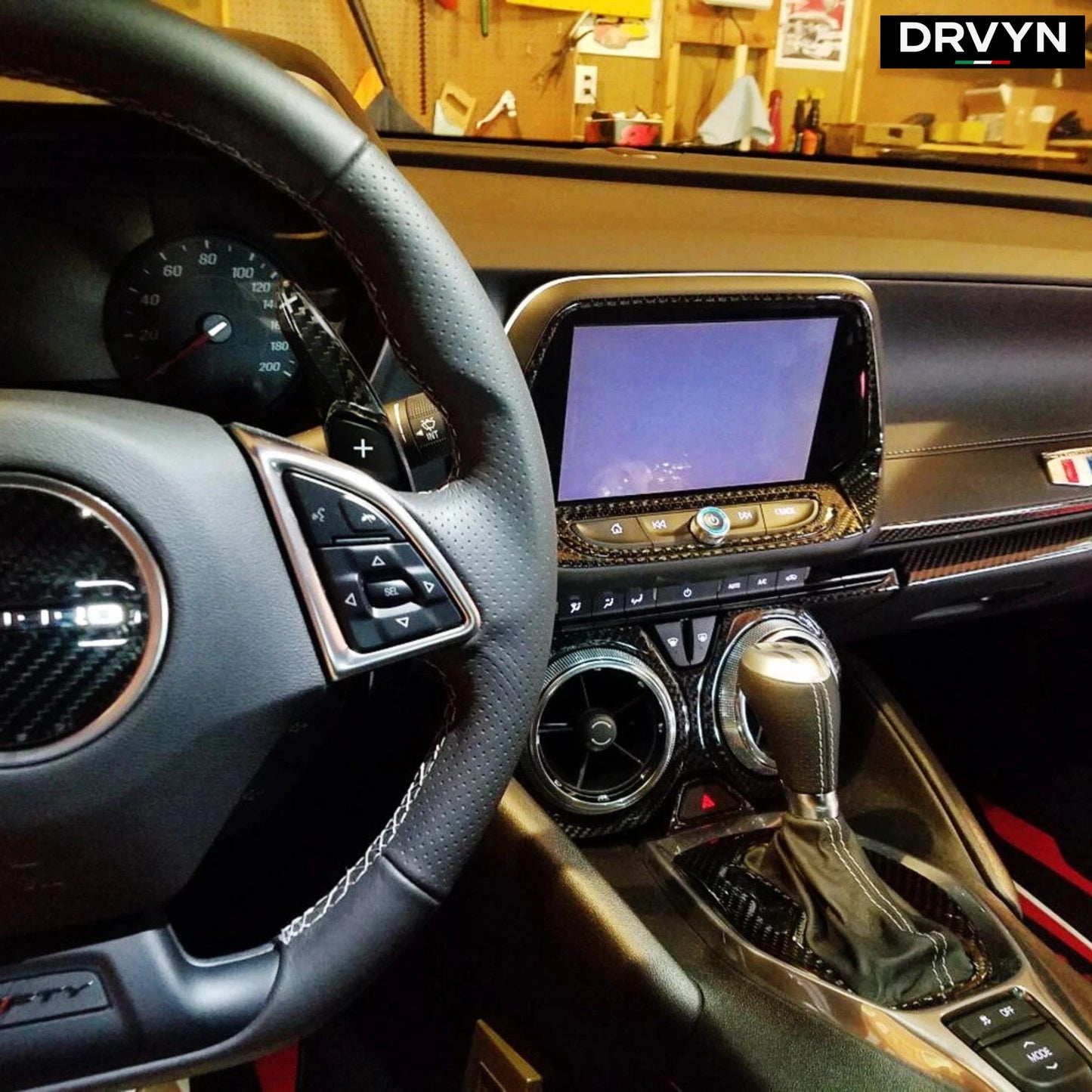 DRVYN Carbon Fiber Steering Wheel Paddle Shifter Extension For Chevy 14-19 C7 Corvette