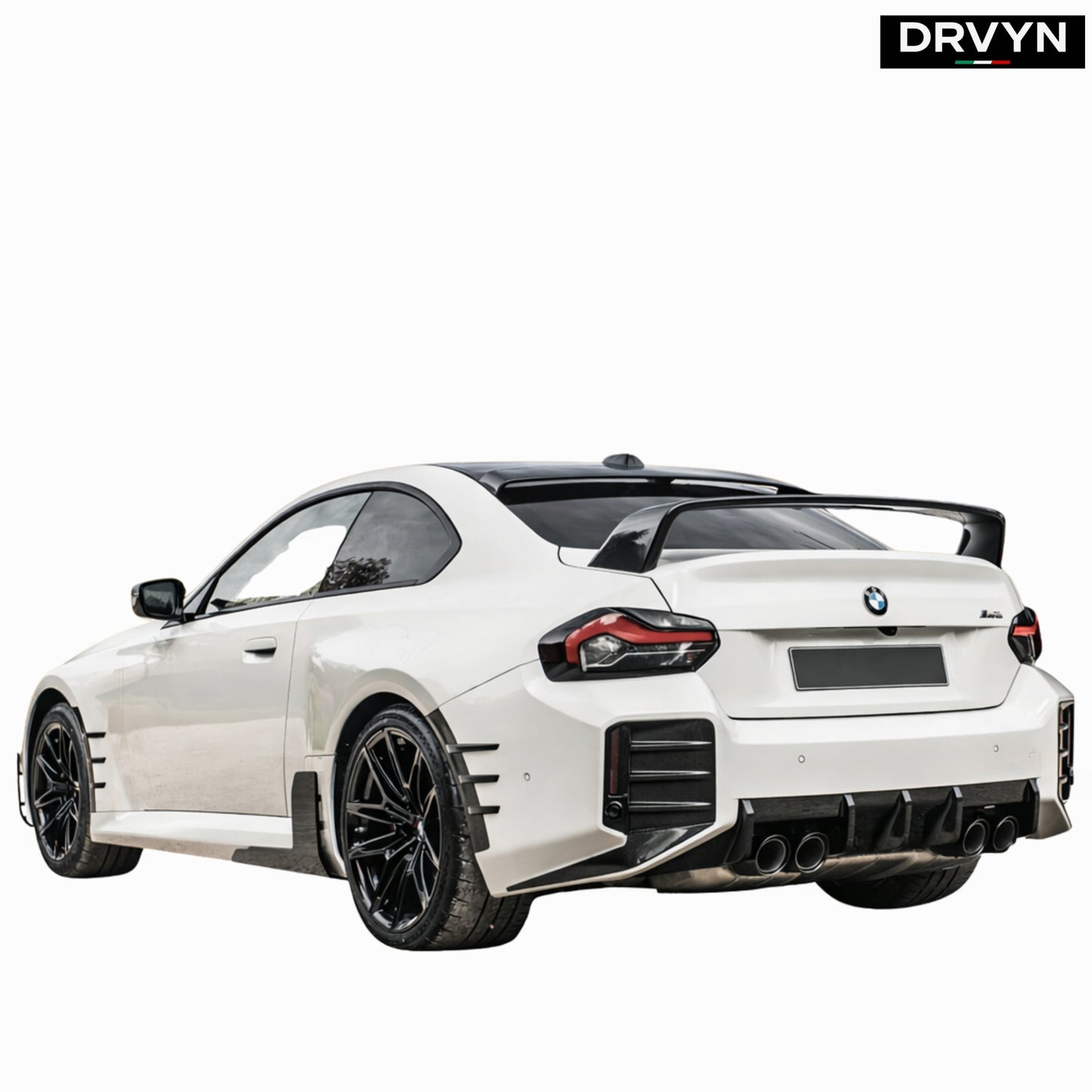 DRVYN 2023-2026 BMW G87 M2 MT Style 3 Fins Real Carbon Fiber Rear Bumper Diffuser