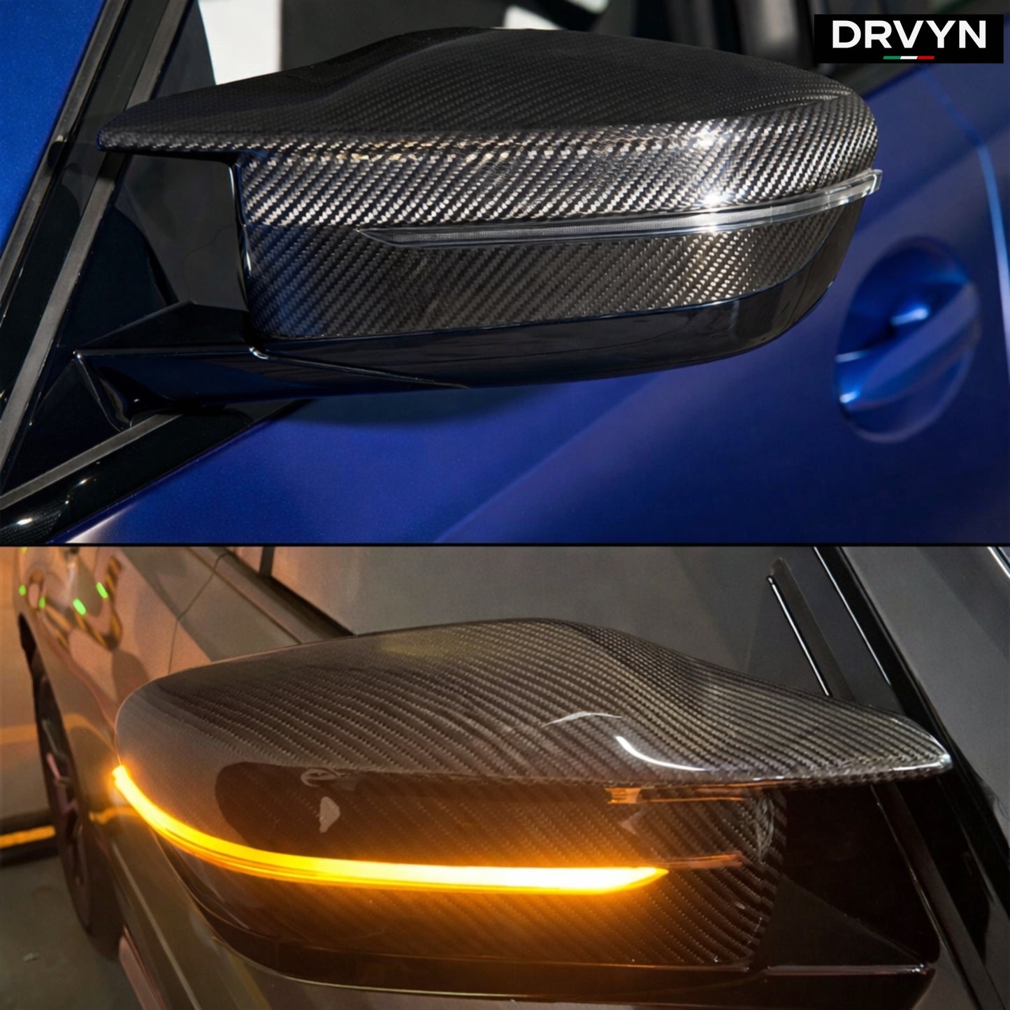 DRVYN 21-26 BMW G80 G82 G83 G87 M2 M3 M4 CARBON FIBER REPLACEMENT SIDE MIRROR CAPS