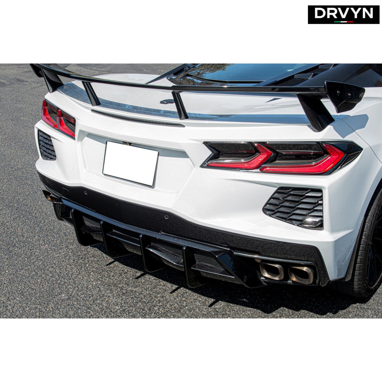 For 2020-26 Corvette C8 Z51 Stingray Carbon Flash GT Style Rear Bumper Diffuser