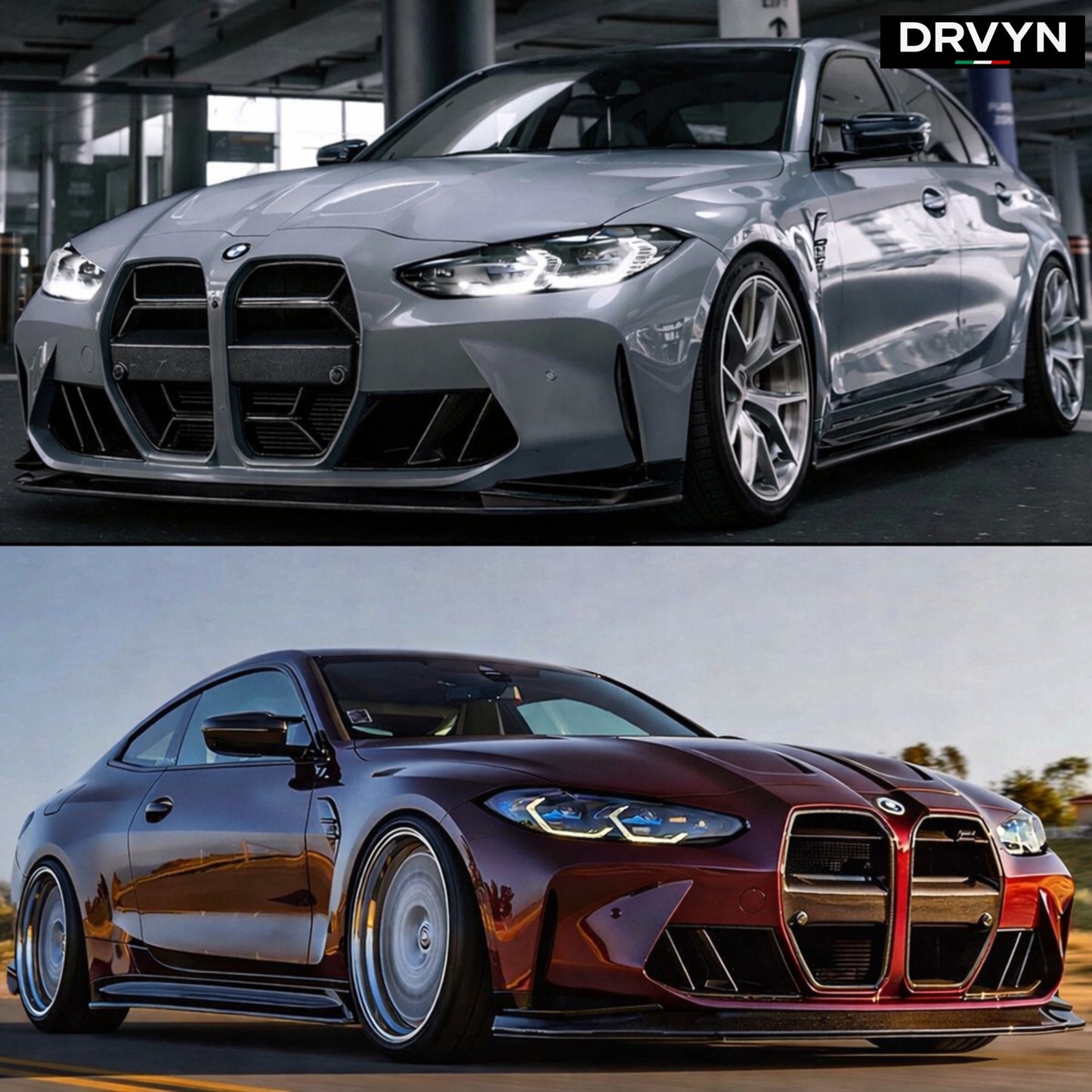 DRVYN 21-26 BMW G80 G82 M3 M4 DRY CARBON FIBER V2 BUMPER AIR DUCT VENT REPLACEMENT