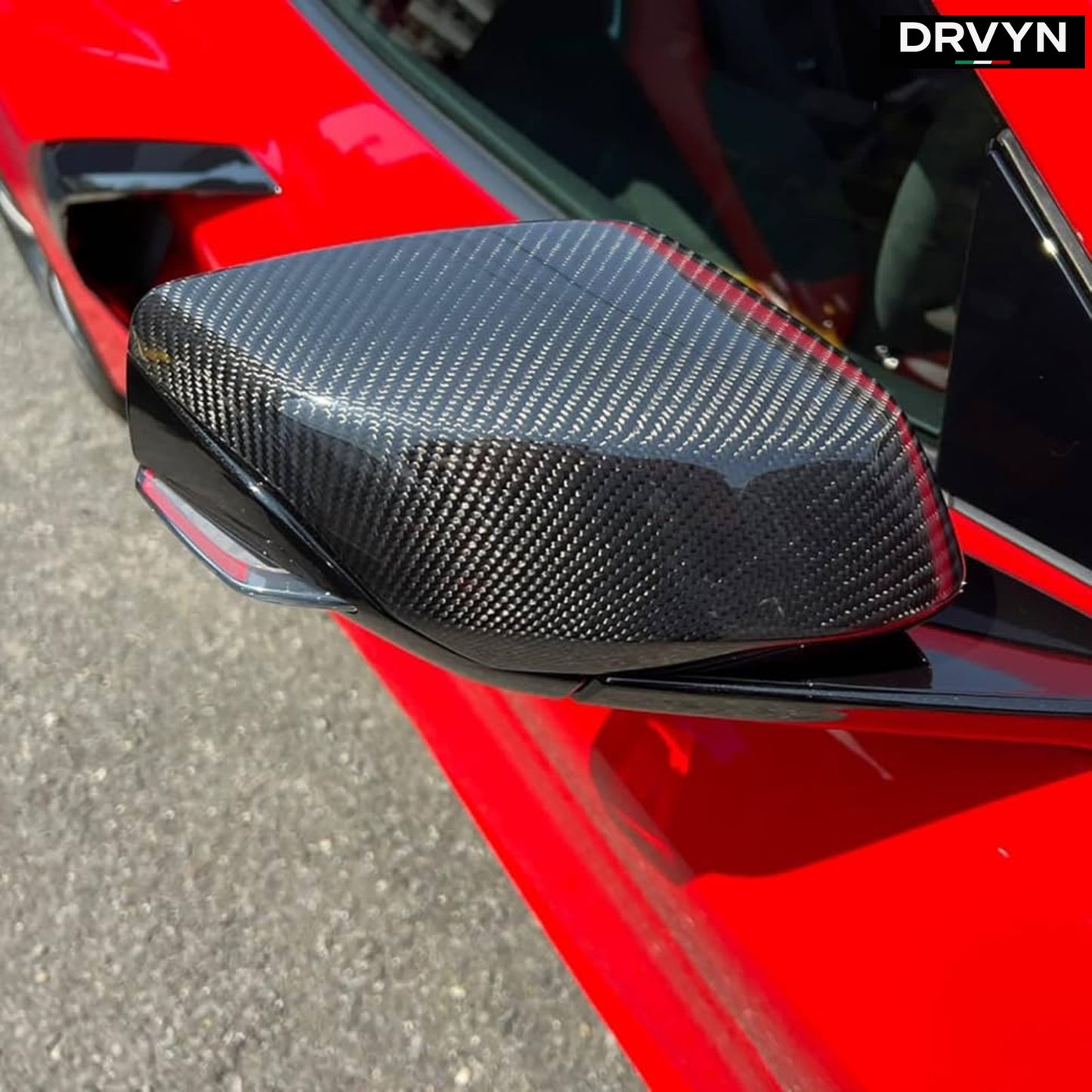FOR 2020-26 CORVETTE C8 M STYLE REAL CARBON FIBER SIDE MIRROR COVER CAPS OVERLAY