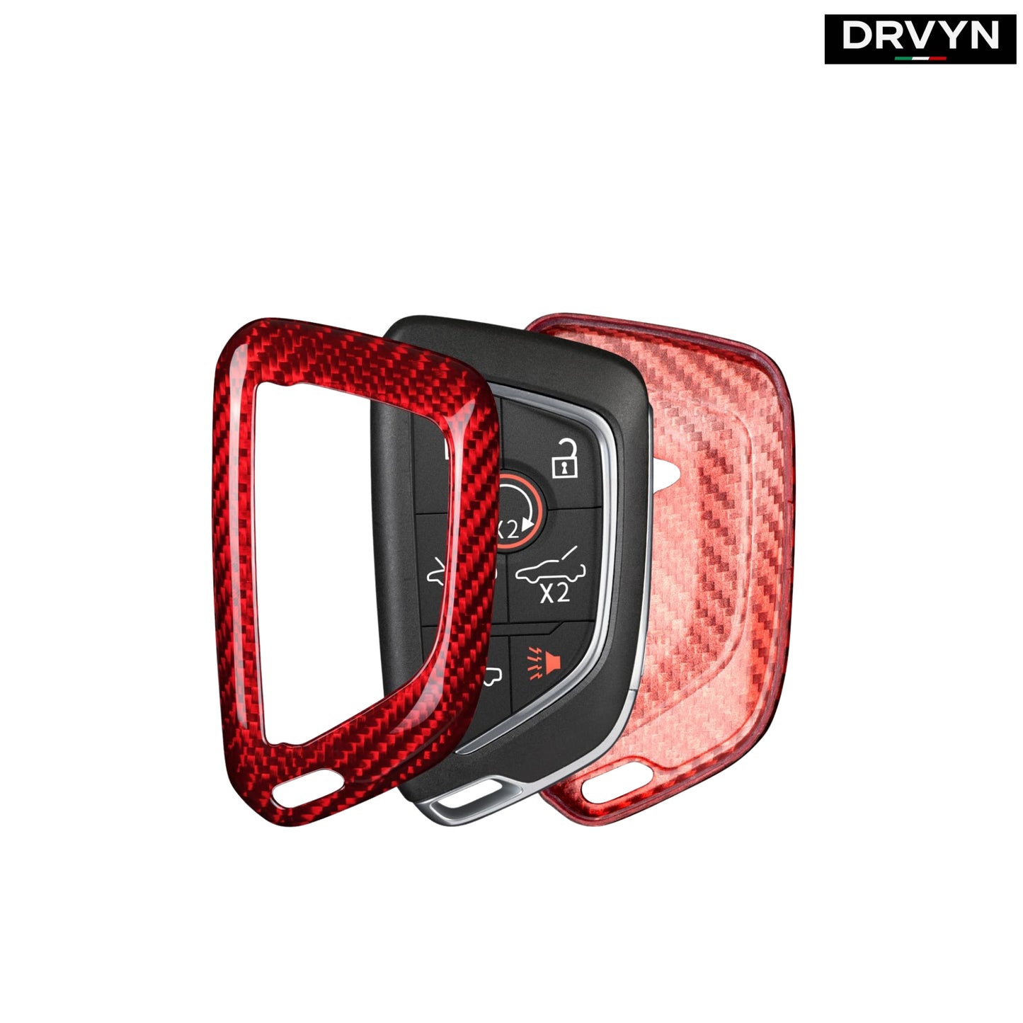 REAL RED CARBON FIBER KEY FOB CASE COVER FOR 2020-24 CORVETTE C8 Z51 1LT 2LT Z06