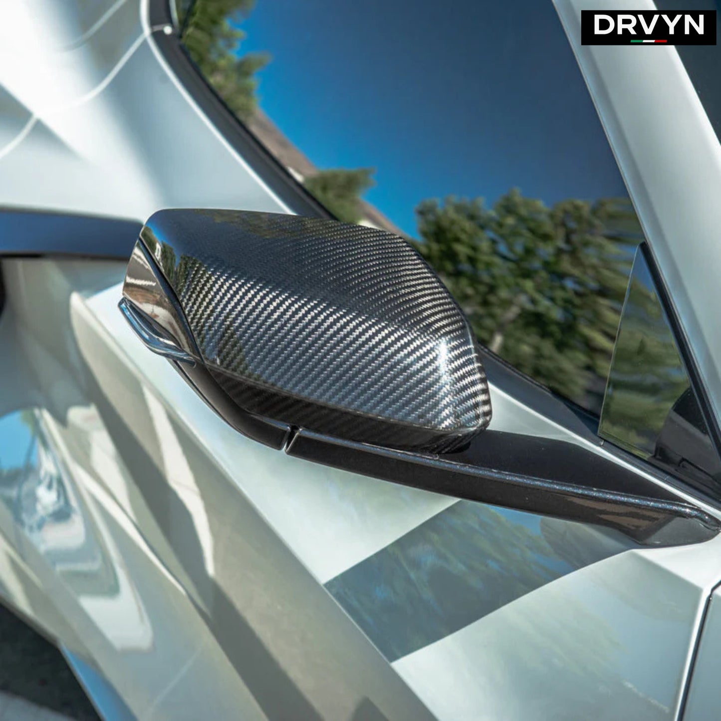 FOR 2020-2024 CORVETTE C8 FULL DRY CARBON FIBER SIDE MIRROR COVER OVERLAYS PAIR