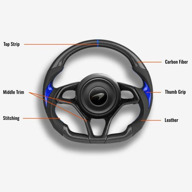McLaren 600LT Custom Steering Wheel - Carbon Fiber Performance Upgrade | DRVYN