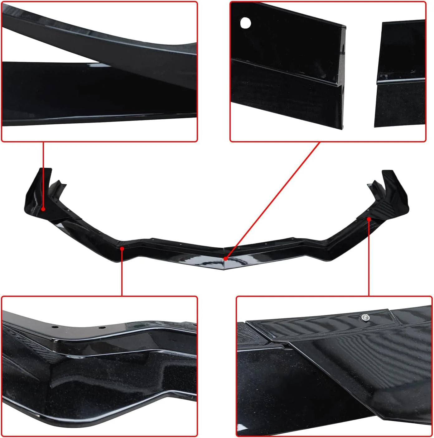 DRVYN 20-25 Corvette C8 Z51 Z07 Canard Style Gloss Black Front Bumper Lip Splitter