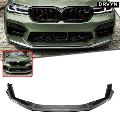 For 2021-2023 BMW F90 M5 LCI Performance Style Carbon Fiber Front Bumper Lip Kit