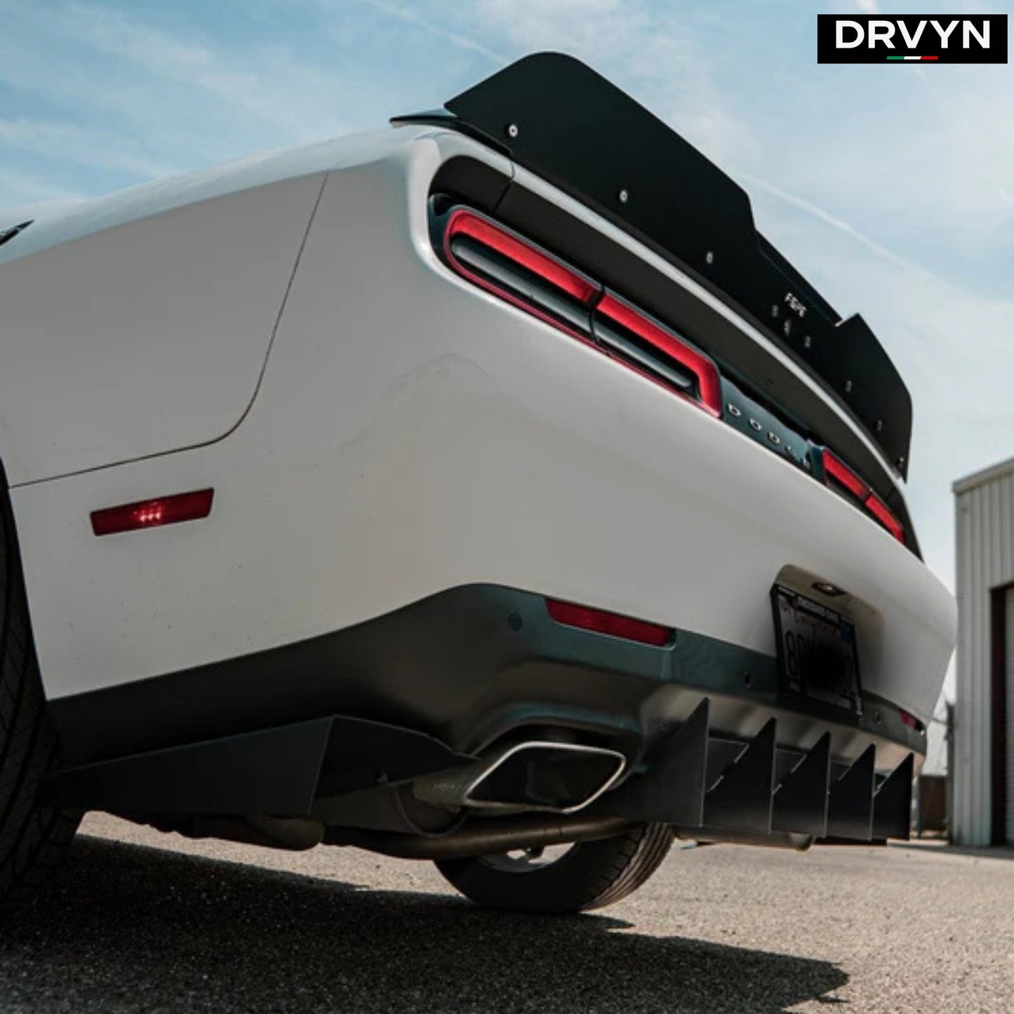 FOR 15-23 DODGE CHALLENGER LED MATTE BLACK REAR BUMPER DIFFUSER REPLACEMENT