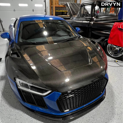 FOR AUDI R8 4S3 CARBON FIBER HOOD BODY KIT AUDI R8 2017 2018 CARBON FIBER FRONT VENTED BONNET HOOD