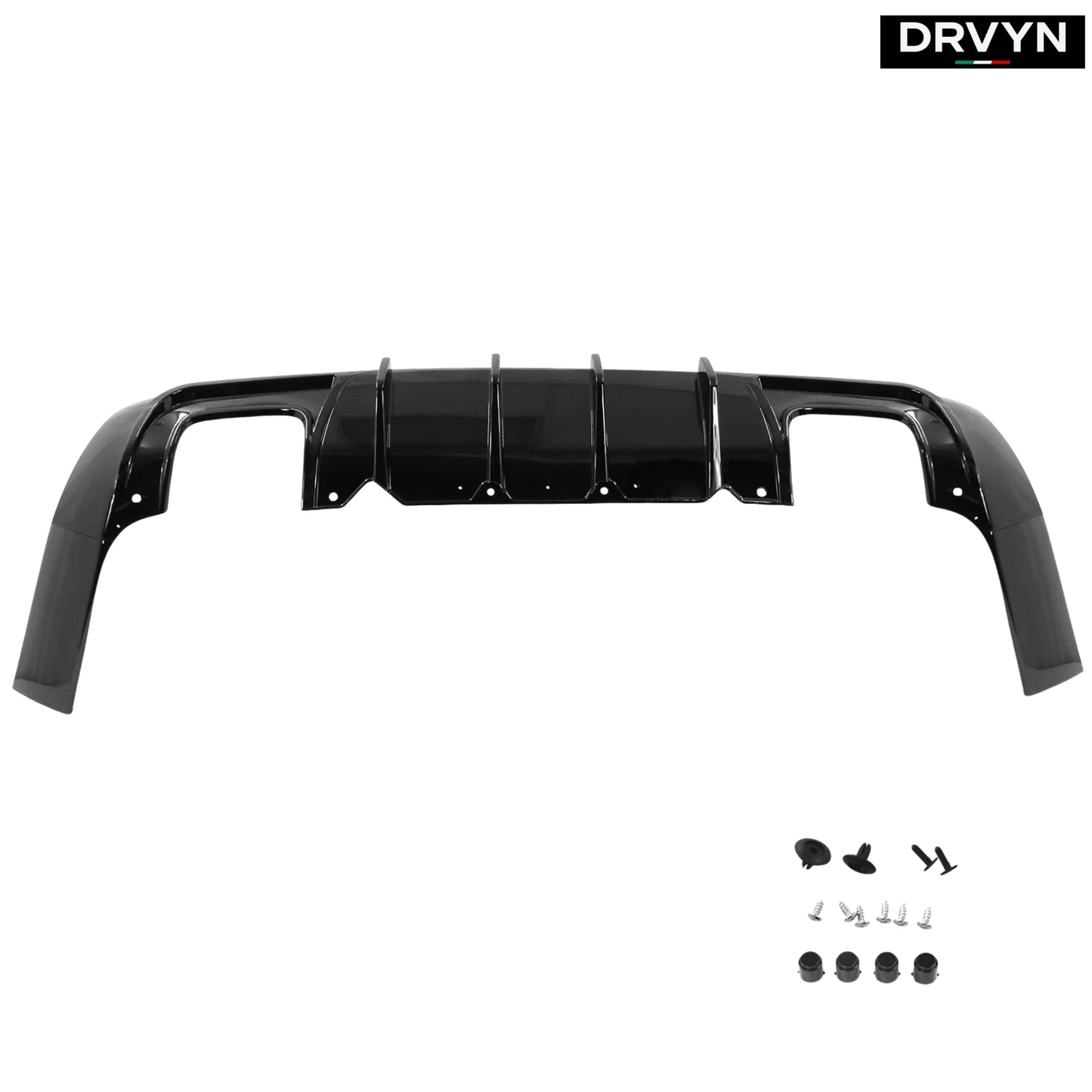 FOR 15-23 DODGE CHALLENGER  LED GLOSS BLACK REAR BUMPER DIFFUSER REPLACEMENT