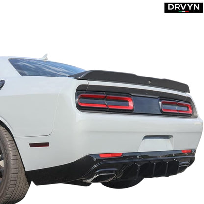 FOR 15-23 DODGE CHALLENGER  LED GLOSS BLACK REAR BUMPER DIFFUSER REPLACEMENT