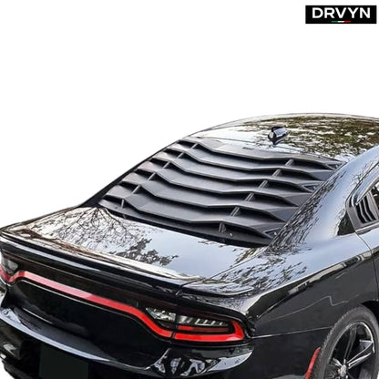 FOR 2011-2023 DODGE CHARGER 2PC GLOSS BLACK REAR WINDOW WINDSHIELD LOUVER COVER
