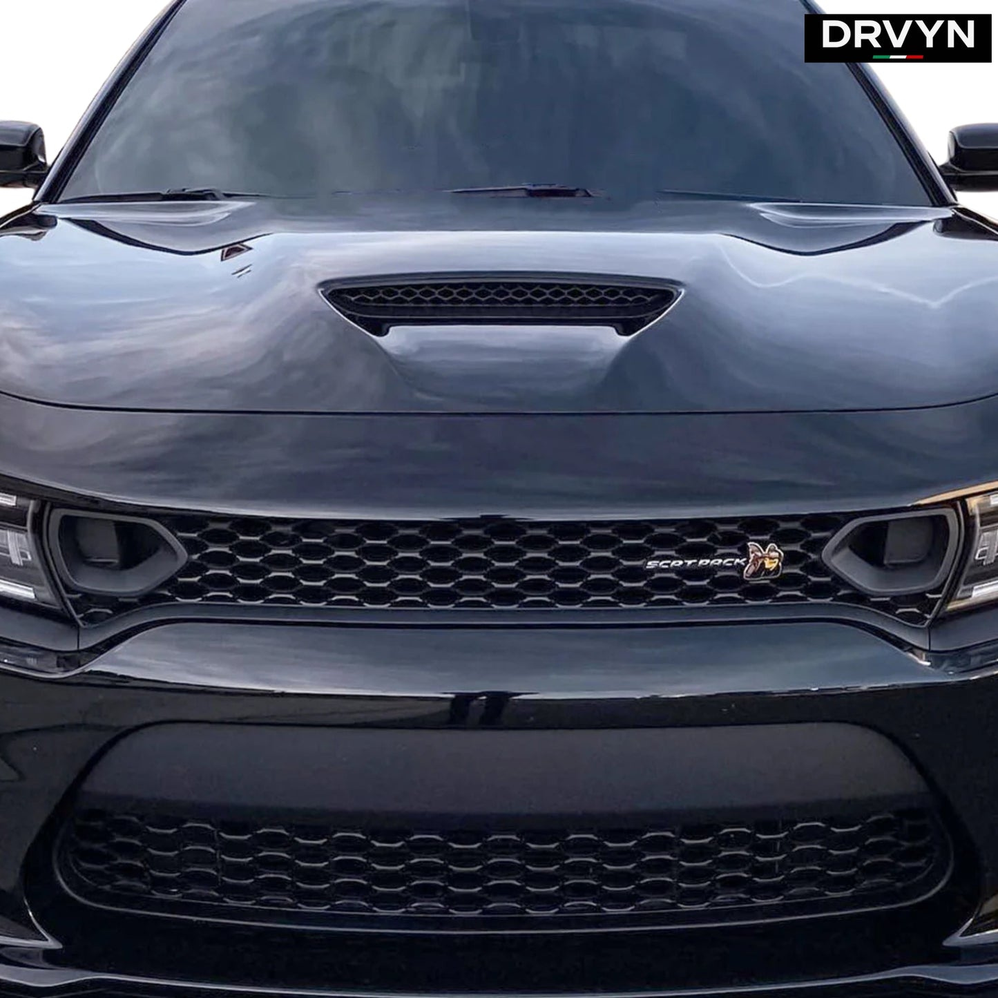 FOR 2015-2023 DODGE CHARGER RT SCAT PACK SRT STYLE FRONT MESH GRILLE W/ AIR DUCT