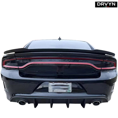 FOR 2015-2023 DODGE CHARGER SRT R/T SCAT PACK MATT BLACK REAR BUMPER DIFFUSER