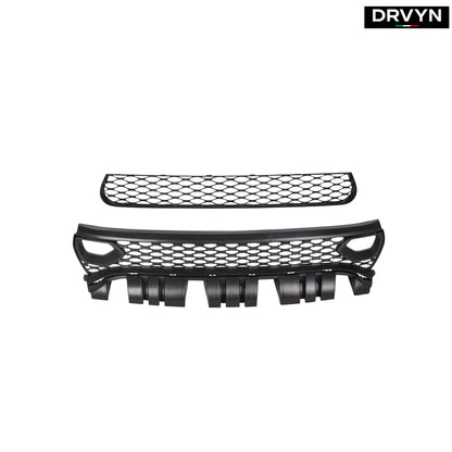 FOR 15-23 DODGE CHARGER RT SCAT PACK SRT DUAL SNORKEL FRONT UPPER + LOWER GRILLE (For: Dodge Charger)