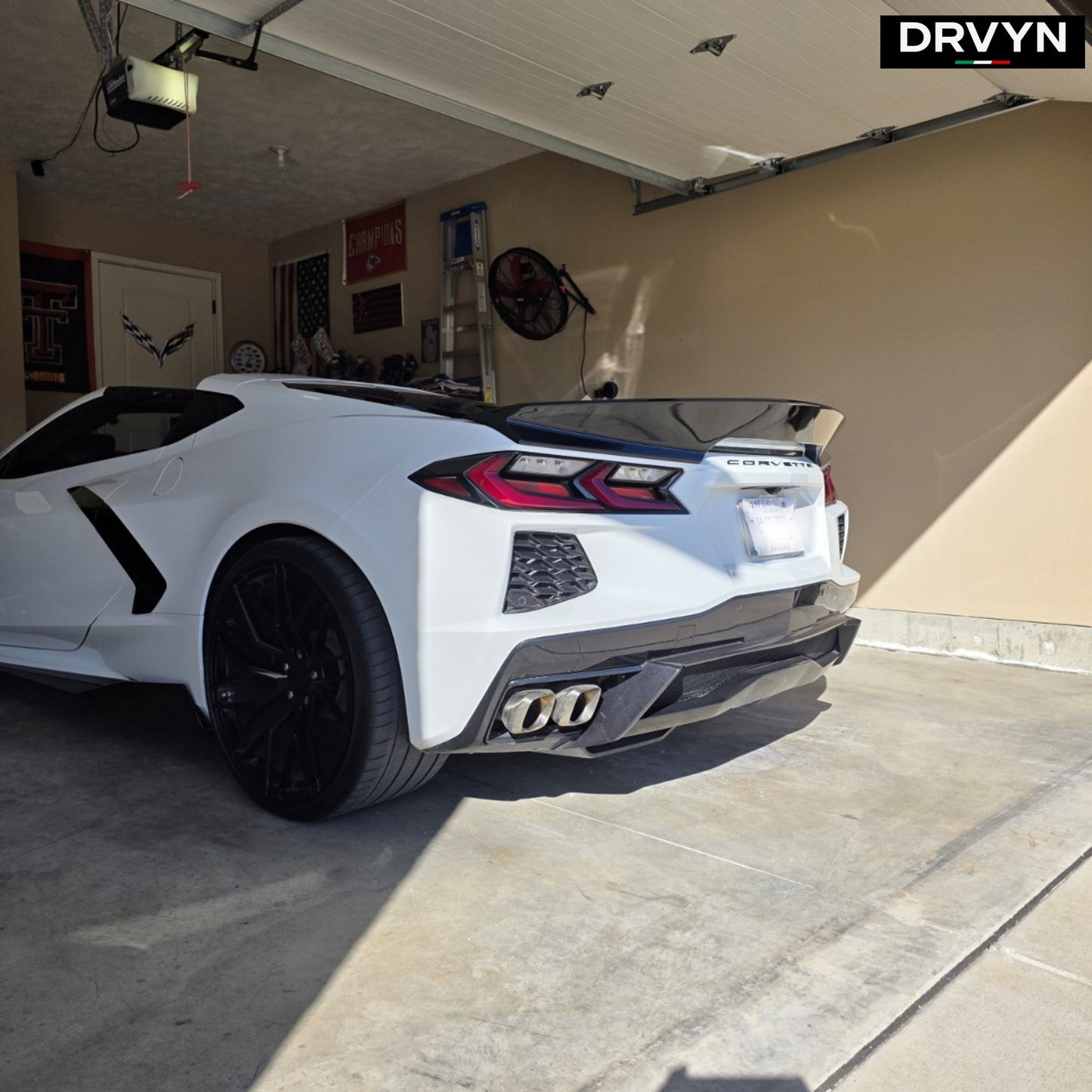 FOR 20-24 CORVETTE C8 Z51 GLOSS BLACK DUCKBILL HIGHKICK REAR TRUNK SPOILER WING