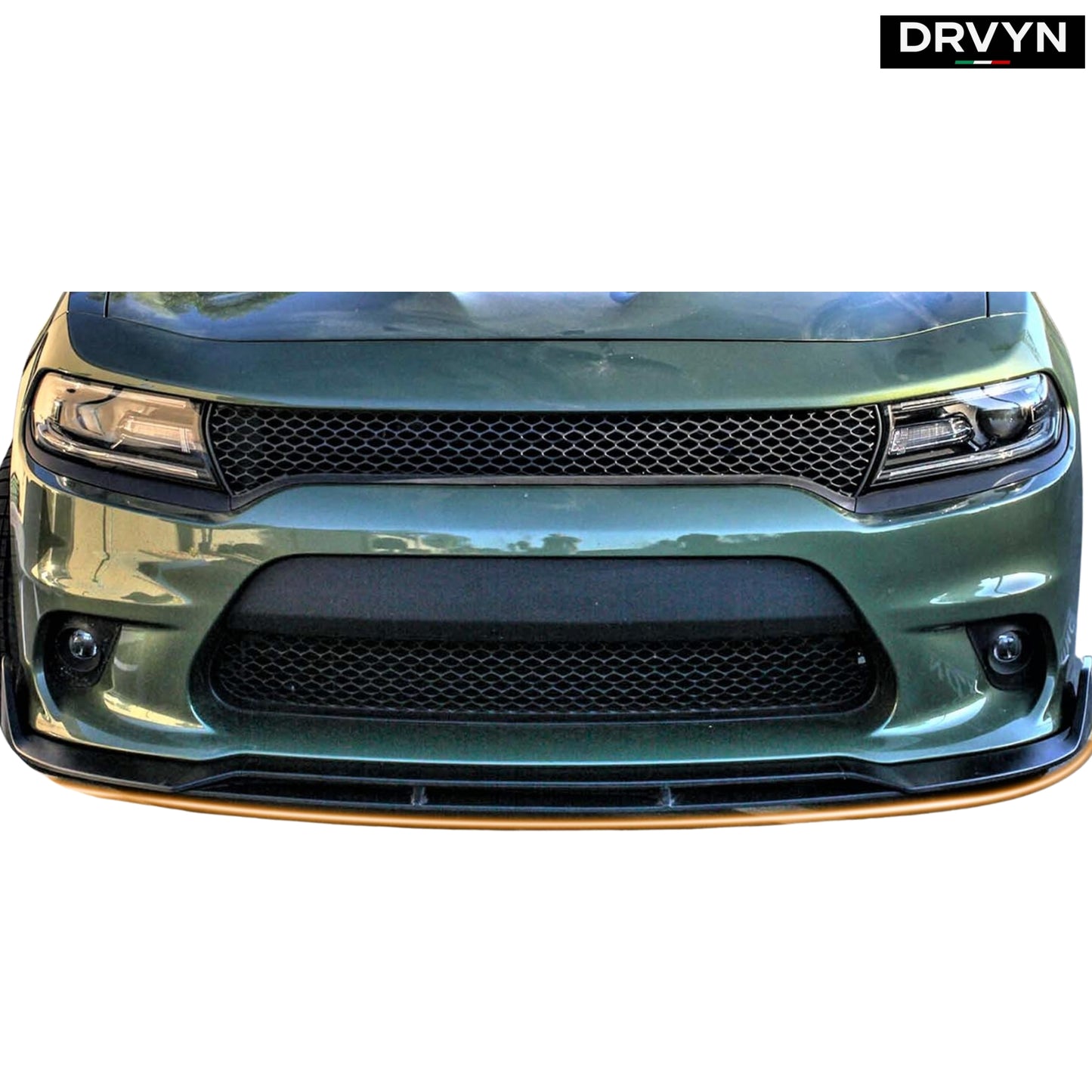 FOR 2015-2023 DODGE CHARGER SRT DOUBLE DECK MATT BLACK FRONT BUMPER LIP SPLITTER