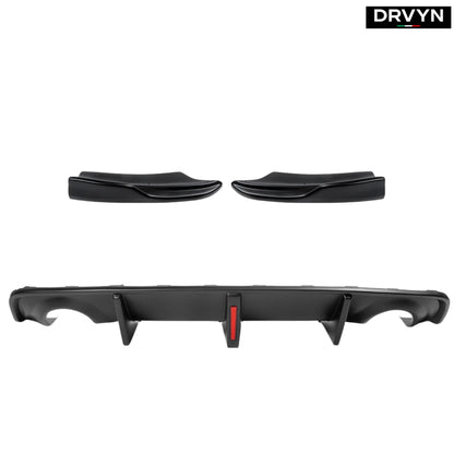 FOR 20-23 DODGE CHARGER WIDEBODY LED REAR BUMPER DIFFUSER + SIDE EXTENSION SPAT