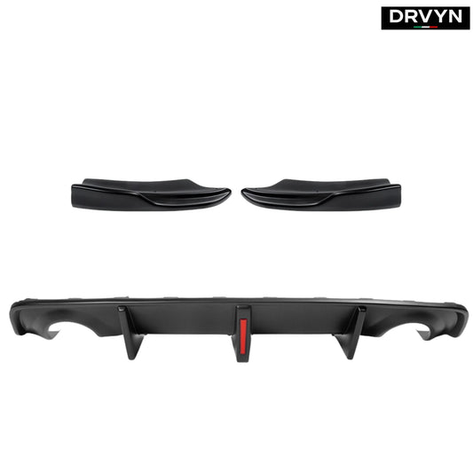 FOR 20-23 DODGE CHARGER WIDEBODY LED REAR BUMPER DIFFUSER + SIDE EXTENSION SPAT