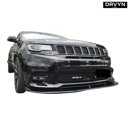 FOR 17-21 JEEP GRAND CHEROKEE SRT TRACKHAWK AMPP V2 GLOSS BLACK FRONT BUMPER LIP