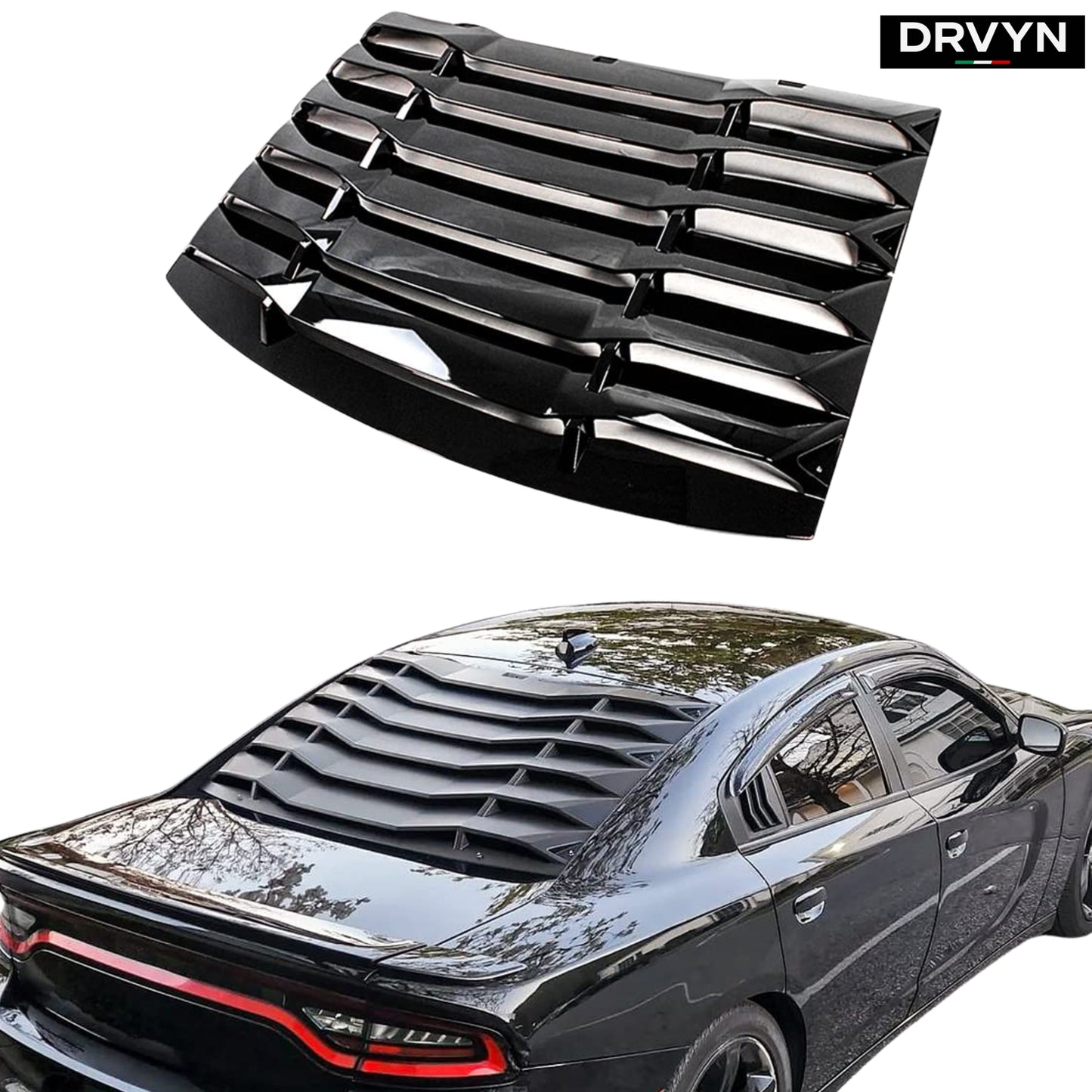 FOR 11-23 CHARGER R/T SRT HELLCAT 2PC STYLE REAR WINDOW WINDSHIELD LOUVER COVER