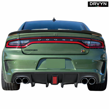 FOR 15-2023 DODGE CHARGER SRT R/T SCAT PACK QUAD TIP REAR DIFFUSER RED REFLECTOR