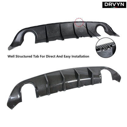 For 15-23 Dodge Charger SRT R/T Scat Pack Carbon Fiber Look Rear Bumper Diffuser