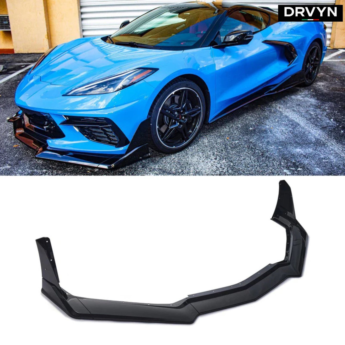 For 2020-24 Corvette C8 Z51 STG 3 Winglet Matte Black Front Bumper Lip Splitter
