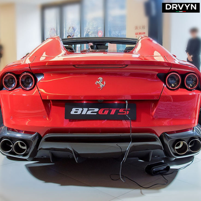 DRVYN OEM Style Prepreg Dry Carbon Fiber Body Kit Rear Side Splitter for Ferrari 812 Superfast GTS - photo 4 - Drvyn