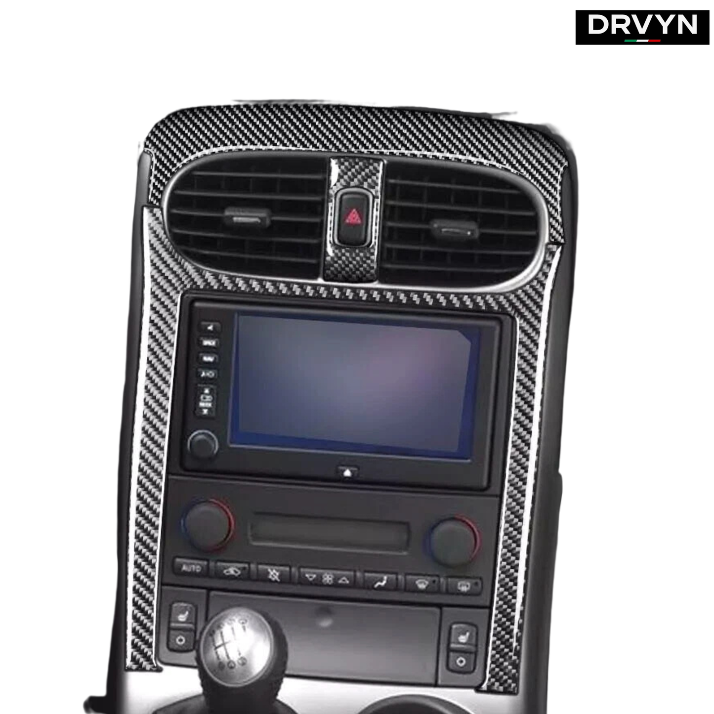 DRVYN 3Pcs Real Carbon Fiber Center Console Panel Frame Trim For Corvette C6 Z06 05-13