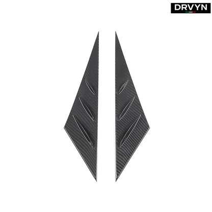 DRVYN Real Carbon Fiber Window Triangle A-Pillar Cover Trim For Corvette C6 2005-13