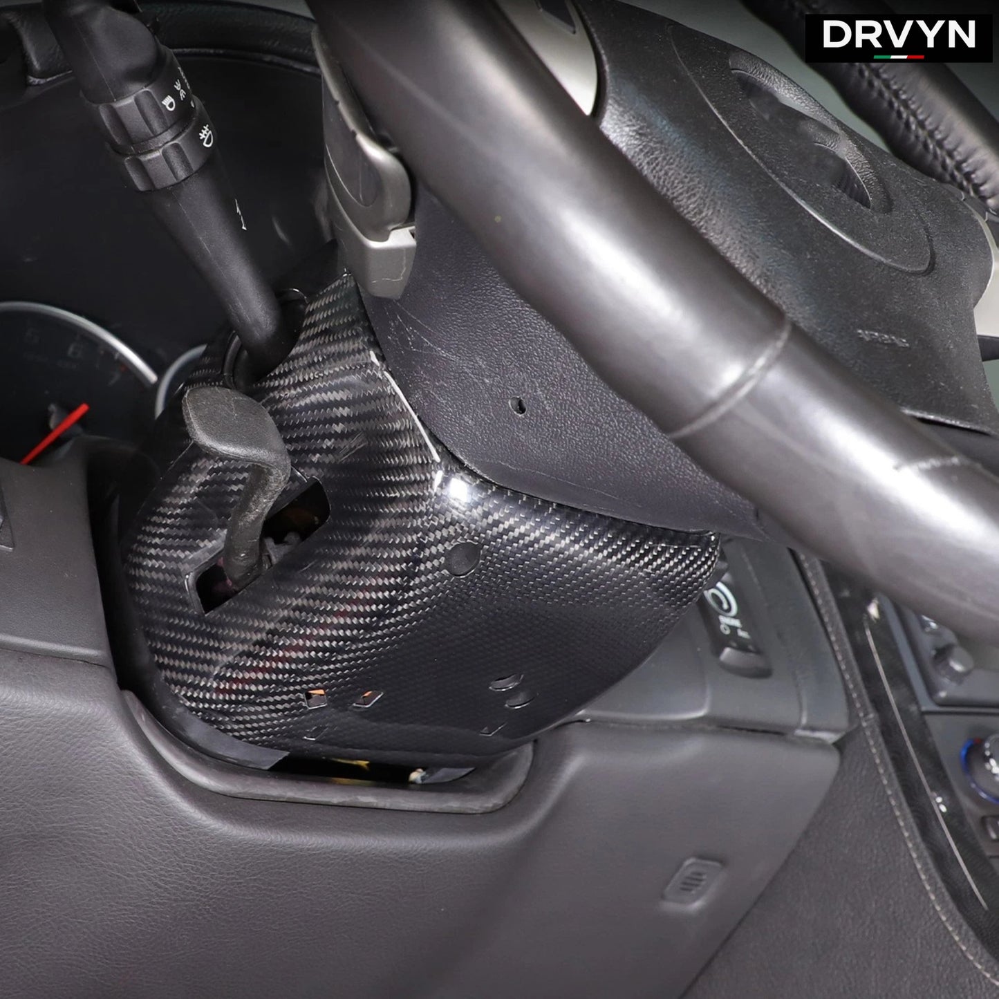 DRVYN Real Dry Carbon Fiber Steering Wheel Base Lower Trim For Corvette C6 2005-2013