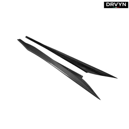 For 2020-25 Corvette C8 Real Carbon Fiber Z06 Style Side Skirt Rocker Extension