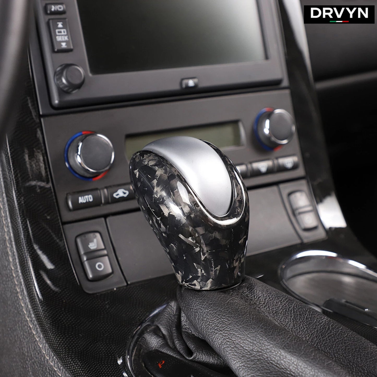 DRVYN Real Carbon Fiber Central Gear Shift Head Cover Trim For Corvette C6 2005-2013