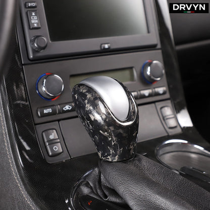 DRVYN Real Carbon Fiber Central Gear Shift Head Cover Trim For Corvette C6 2005-2013