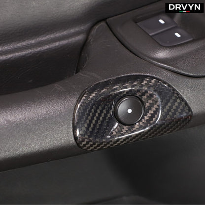 DRVYN Real Carbon Fiber Interior Door Switch Button Trim Cover For Corvette C6 2005-13