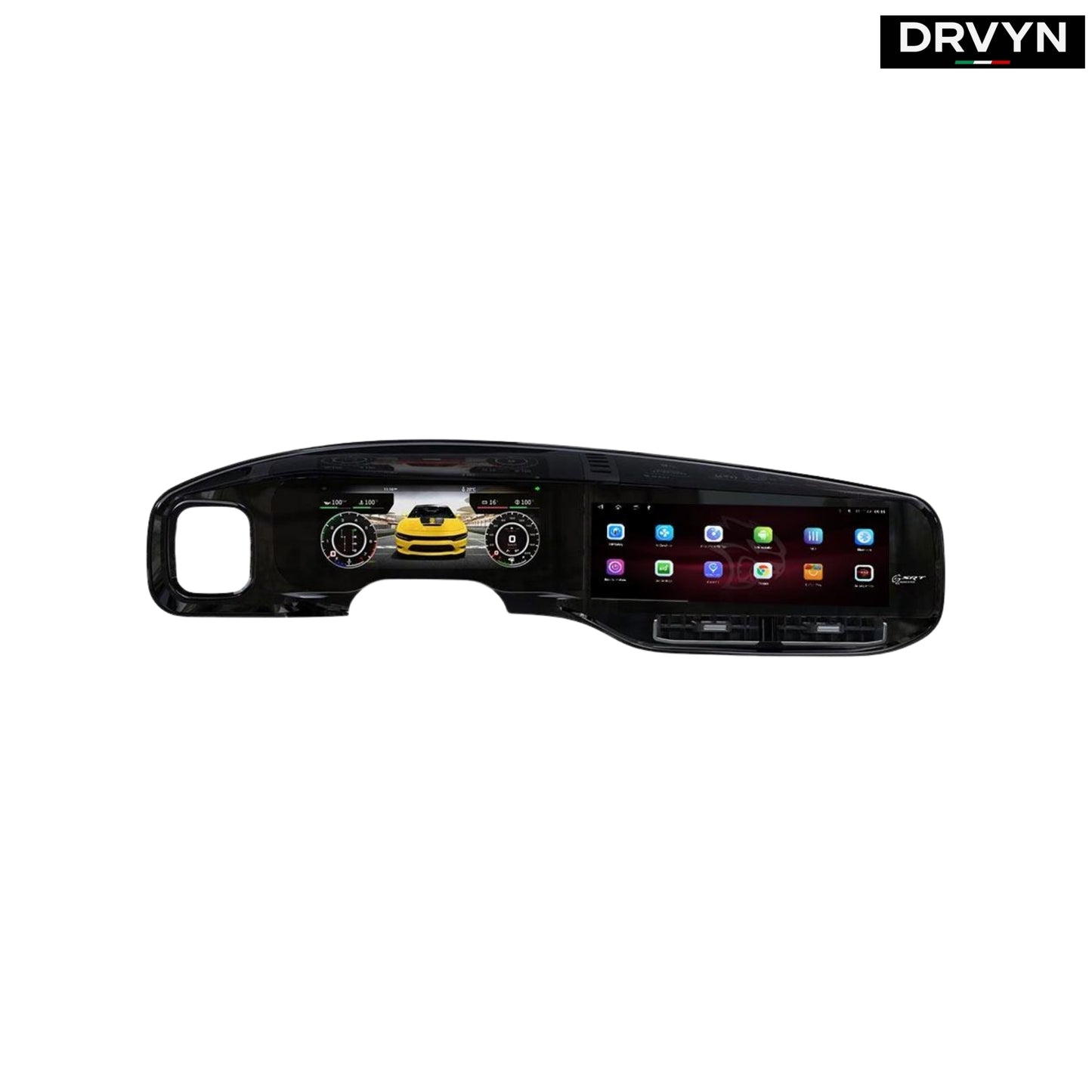 DRVYN RoadNavi 24'' Dual Screen Android Car Radio Digital Cluster for Dodge Charger 2011-2019 Auto Speedometer Dashboard
