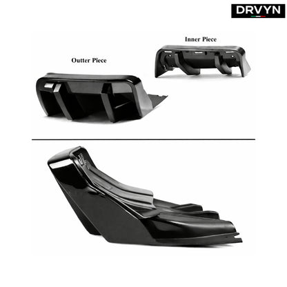 DRVYN 2014-2019 Corvette C7 Z06 STG 3 Big Fin Gloss Black Rear Bumper Diffuser Kit