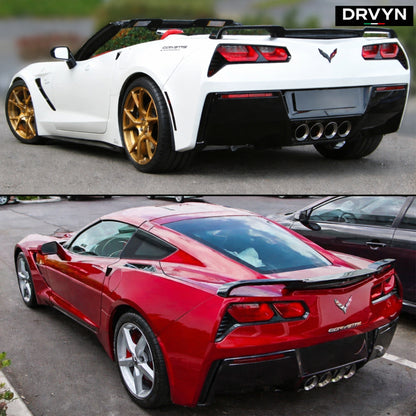DRVYN 2014–2019 Corvette C7 Stingray Gloss Black C8 Z51 Style Rear Trunk Spoiler Wing