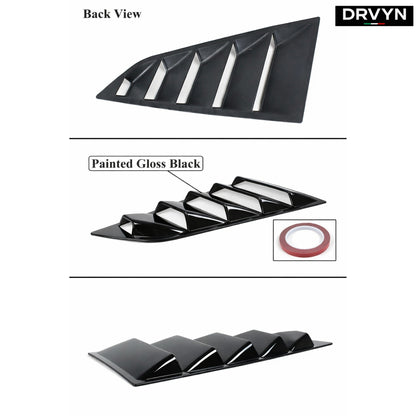 DRVYN 2014-2019 Corvette C7 Glossy Black Side Vent Window 1/4 Quarter Scoop Louver