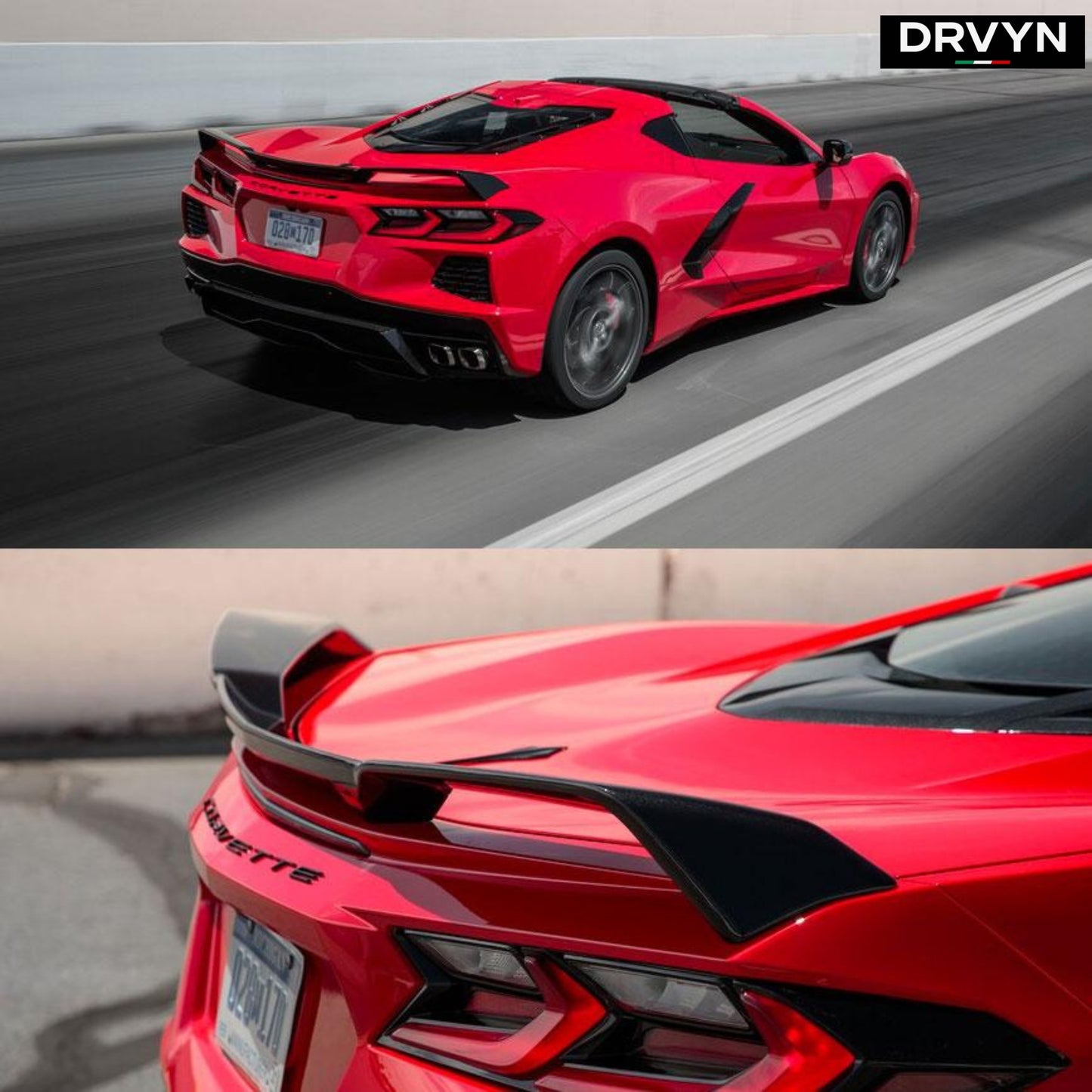 For 2020-25 Corvette C8 Stingray Carbon Fiber Z51 Style Rear Trunk Spoiler Wing