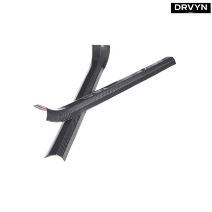 DRVYN Real Carbon Fiber Car Inner Door Sills Cover Trim For Corvette C7 2014-2019