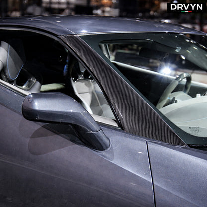 DRVYN Real Carbon Fiber Window Triangle A-Pillar Cover Trim For Corvette C7 2014-19 US